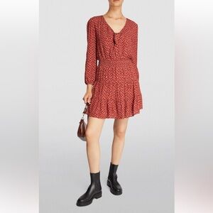 NWOT Paige Sandee Mini Dress Papaya Multi /
Red & Gold Size XS